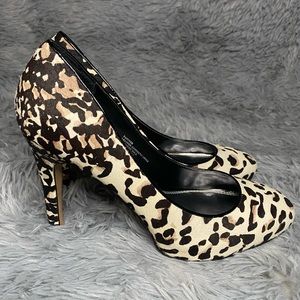 White House Black Market Leopard Print Heels Size 8M